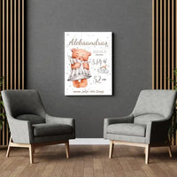 Personalizuota Vaiko Gimimo Metrikų Iliustracija ant drobės  Drobe -  dovanokis.lt