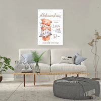 Personalizuota Vaiko Gimimo Metrikų Iliustracija ant drobės  Drobe -  dovanokis.lt