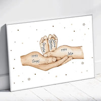 Personalizuotas plakatas su šeimos narių rankomis, 1-3 vaikai  Customizer -  dovanokis.lt