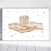 Personalizuotas plakatas su šeimos narių rankomis, 1-3 vaikai  Customizer -  dovanokis.lt