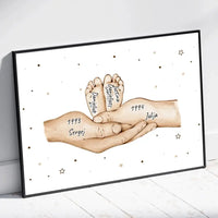 Personalizuotas plakatas su šeimos narių rankomis, 1-3 vaikai  Customizer -  dovanokis.lt