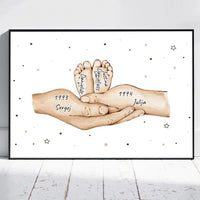 Personalizuotas plakatas su šeimos narių rankomis, 1-3 vaikai  Customizer -  dovanokis.lt