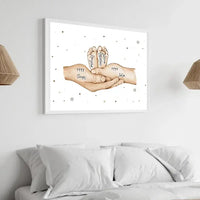 Personalizuotas plakatas su šeimos narių rankomis, 1-3 vaikai  Customizer -  dovanokis.lt