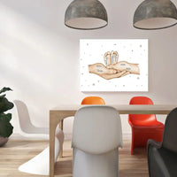 Personalizuota iliustracija ant drobės su šeimos narių rankomis, 1-3 vaikai  Drobe -  dovanokis.lt