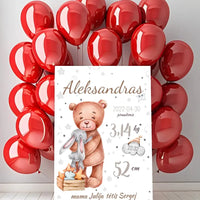 Personalizuota Vaiko Gimimo Metrikų Iliustracija ant drobės  Drobe -  dovanokis.lt