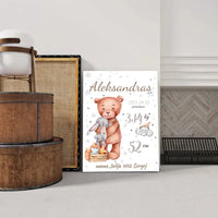 Personalizuota Vaiko Gimimo Metrikų Iliustracija ant drobės  Drobe -  dovanokis.lt