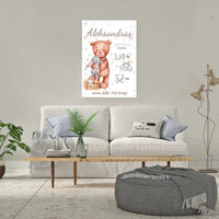 Personalizuota Vaiko Gimimo Metrikų Iliustracija ant drobės  Drobe -  dovanokis.lt