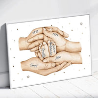 Personalizuotas plakatas su šeimos narių rankomis, 1-3 vaikai  Customizer -  dovanokis.lt