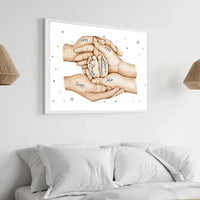 Personalizuotas plakatas su šeimos narių rankomis, 1-3 vaikai  Customizer -  dovanokis.lt