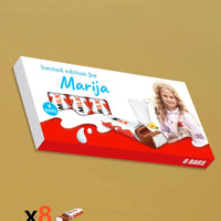 Personalizuota Kinder 8 batonėlių šokoladinė dėžutė su jūsų nuotrauka  Šokoladas -  dovanokis.lt