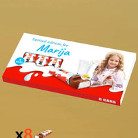 Personalizuota Kinder 8 batonėlių šokoladinė dėžutė su jūsų nuotrauka  Šokoladas -  dovanokis.lt