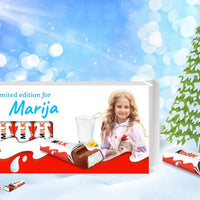 Personalizuota Kinder 8 batonėlių šokoladinė dėžutė su jūsų nuotrauka  Šokoladas -  dovanokis.lt