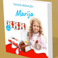 Personalizuota Kinder 4 batonėlių šokoladinė dėžutė su jūsų nuotrauka TeeInBlue Šokoladas