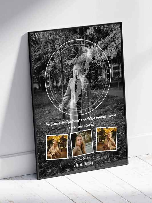 Personalizuotas žvaigždžių žemėlapis, plakatas su rėmeliu  Posteris(Plakatas) -  dovanokis.lt