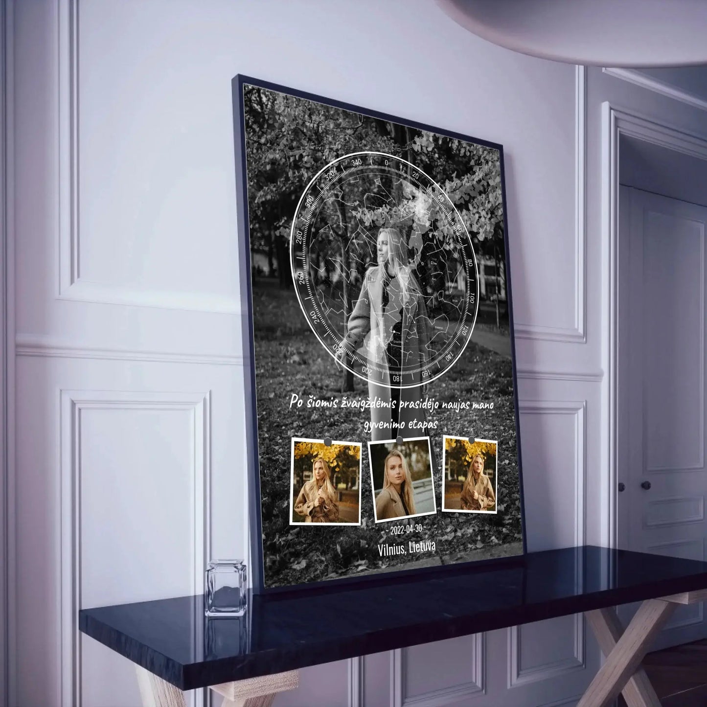 Personalizuotas žvaigždžių žemėlapis, plakatas su rėmeliu  Posteris(Plakatas) -  dovanokis.lt