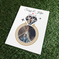 Personalizuotas deimanto formos vestuvių stiklinis posteris su Jūsų nuotraukomis  Stiklas -  dovanokis.lt