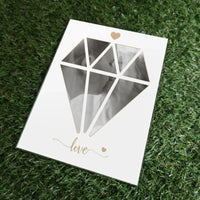 Personalizuotas Deimanto formos Meilės stiklinis posteris su jūsų nuotrauka  Stiklas -  dovanokis.lt