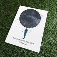 Personalizuotas vaikiškas žvaigždžių žemėlapis berniukui 2, stiklinis posteris  Stiklas -  dovanokis.lt