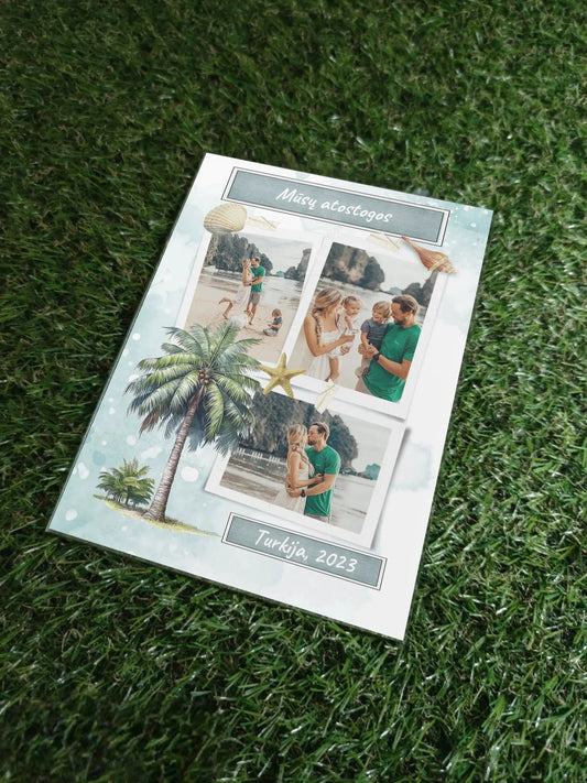 Personalizuotas mūsų šeimos atostogos stiklinis posteris  Stiklas -  dovanokis.lt