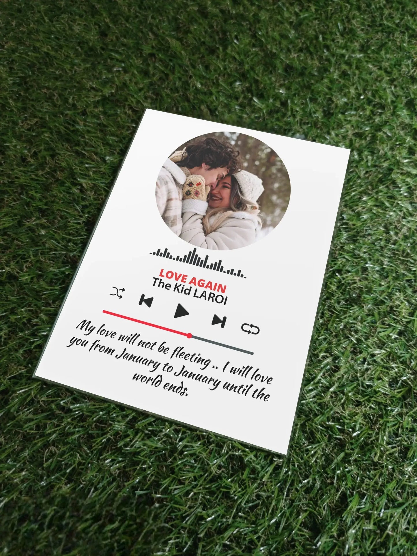 Personalizuotas muzikos grotuvo stiklinis posteris su jūsų nuotrauka  Stiklas -  dovanokis.lt