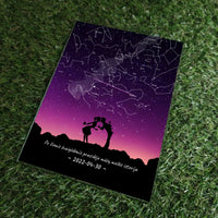 Personalizuotas žvaigždžių žemėlapis, stiklinis posteris. DVNS-002A  Stiklas -  dovanokis.lt