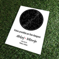 Personalizuotas žvaigždžių žemėlapis, stiklinis posteris. DVNS-018  Customizer -  dovanokis.lt