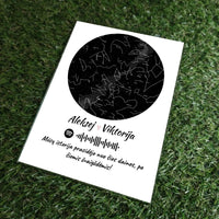 Personalizuotas žvaigždžių žemėlapis, stiklinis posteris. DVNS-009  Stiklas -  dovanokis.lt