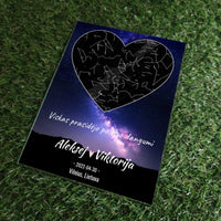 Personalizuotas žvaigždžių žemėlapis, stiklinis posteris. DVNS-013A  Stiklas -  dovanokis.lt