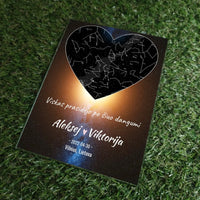 Personalizuotas žvaigždžių žemėlapis, stiklinis posteris. DVNS-011A  Stiklas -  dovanokis.lt