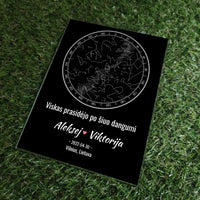 Personalizuotas žvaigždžių žemėlapis, stiklinis posteris. DVNS-019  Stiklas -  dovanokis.lt