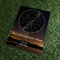 Personalizuotas žvaigždžių žemėlapis, stiklinis posteris. DVNS-017  Stiklas -  dovanokis.lt