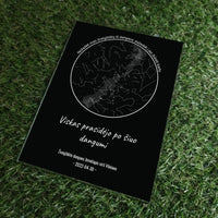 Personalizuotas žvaigždžių žemėlapis, stiklinis posteris. DVNS-012B  Stiklas -  dovanokis.lt