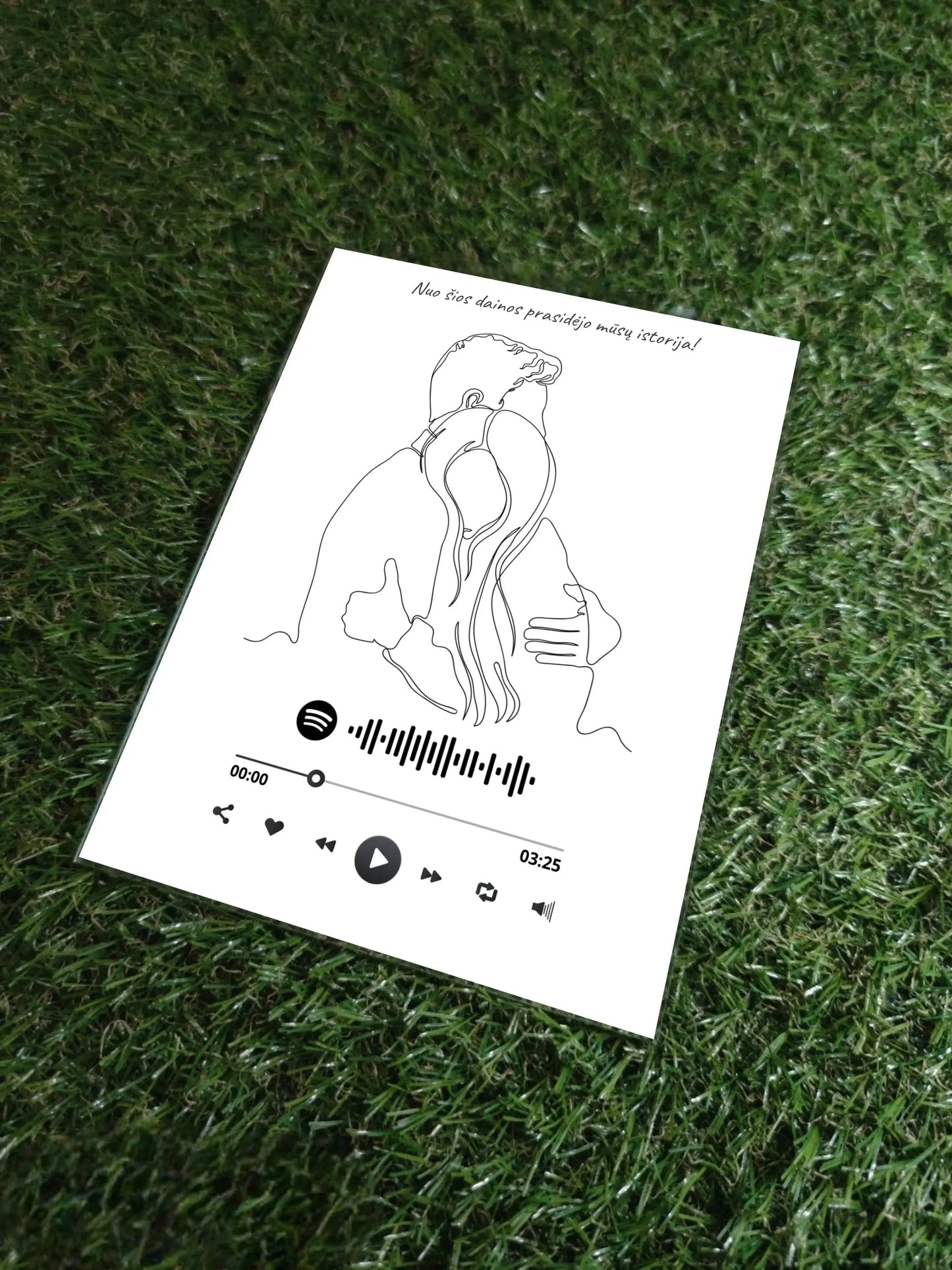 Personalizuotas muzikinis grotuvas "Spotify", stiklinis posteris. MZGR-014B  Stiklas -  dovanokis.lt
