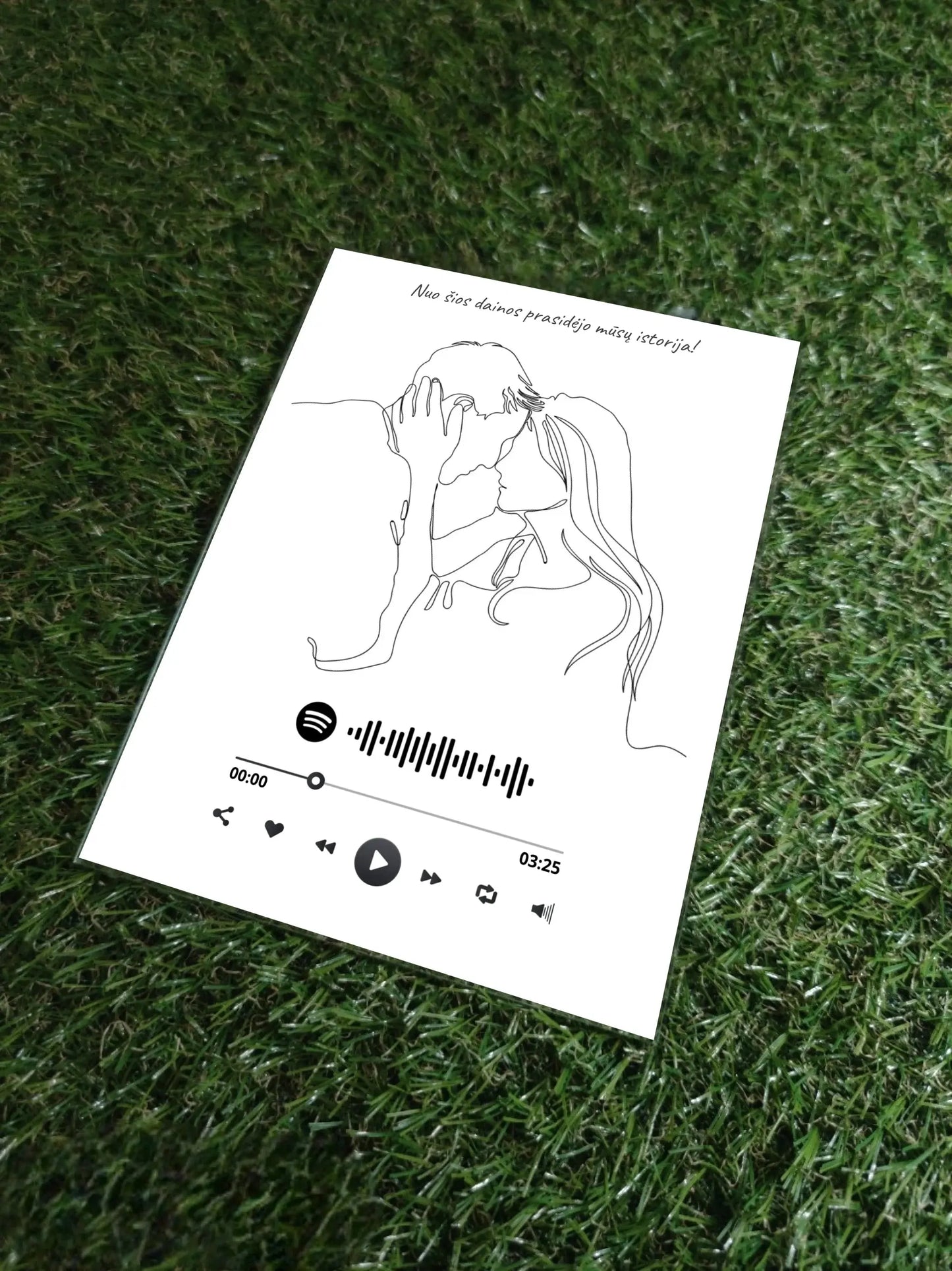 Personalizuotas muzikinis grotuvas "Spotify", stiklinis posteris. MZGR-014E  Stiklas -  dovanokis.lt