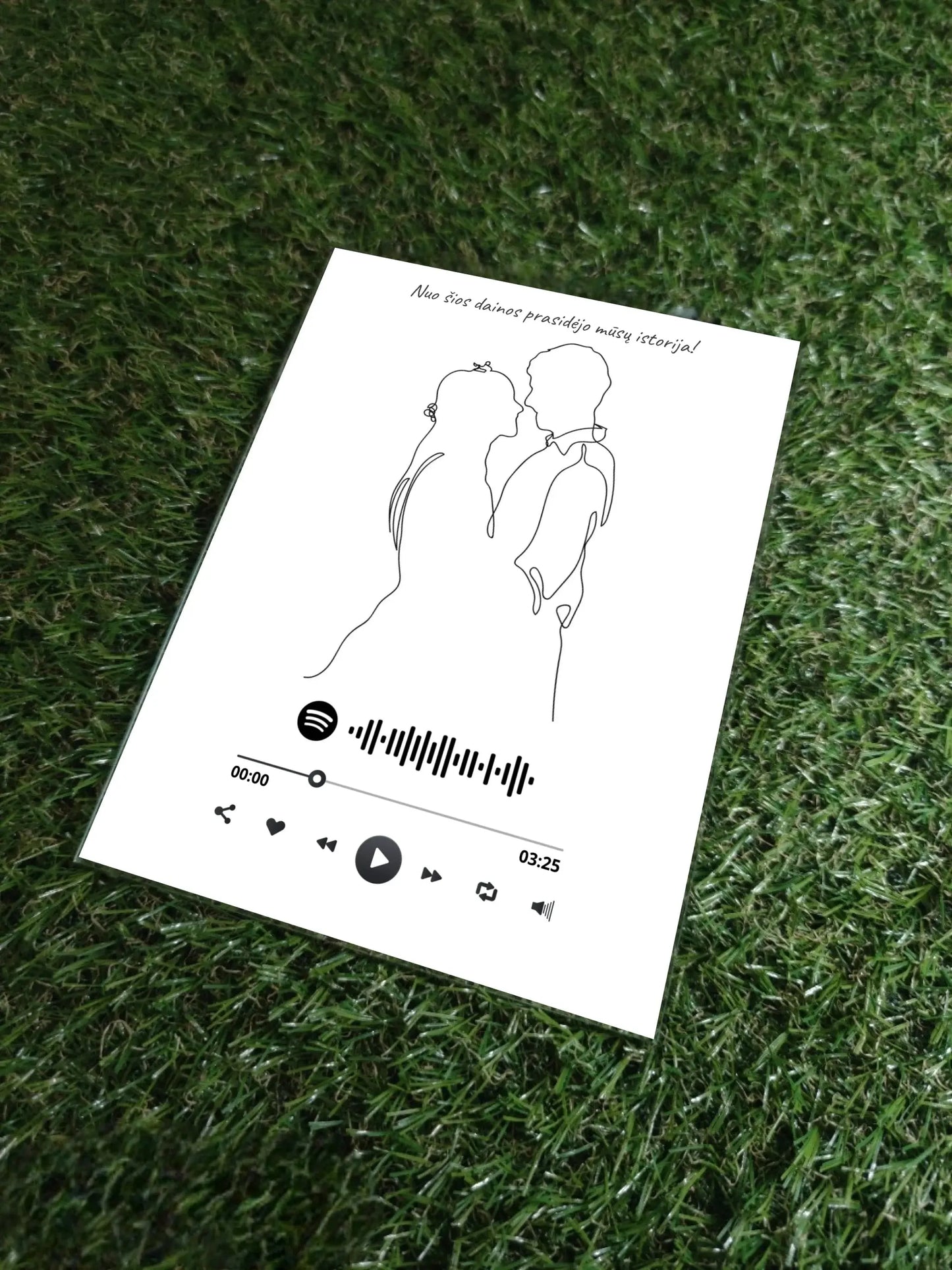 Personalizuotas muzikinis grotuvas "Spotify", stiklinis posteris. MZGR-014F  Stiklas -  dovanokis.lt