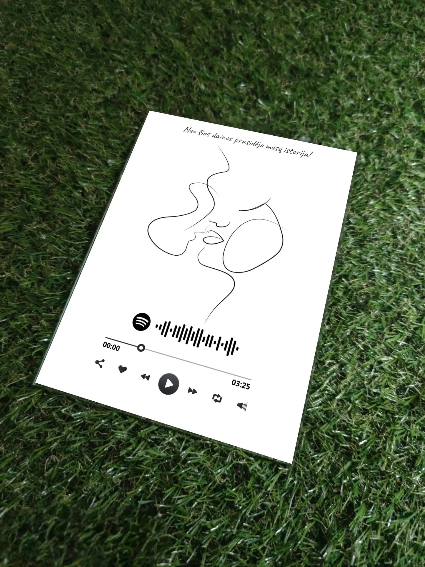 Personalizuotas muzikinis grotuvas "Spotify", stiklinis posteris. MZGR-014H  Stiklas -  dovanokis.lt