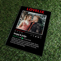 Personalizuotas "Lovelix" dizaino kūrinys ant stiklo su jūsų nuotrauka ir vardais  Stiklas -  dovanokis.lt