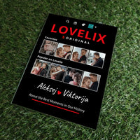Personalizuotas "Lovelix" dizaino kūrinys ant stiklo su jūsų nuotraukomis ir vardais  Stiklas -  dovanokis.lt