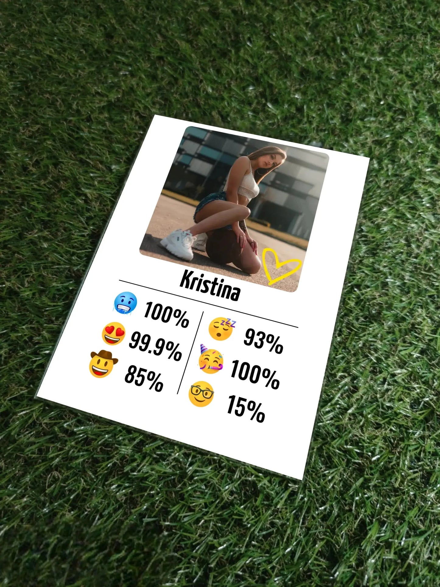 Personalizuotas "Emojis" kūrinys ant stiklo su jūsų nuotrauka ir vardu  Stiklas -  dovanokis.lt