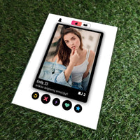 Personalizuotas "Tinder" dizaino kūrinys ant stiklo su jūsų nuotrauka ir tekstu  Stiklas -  dovanokis.lt