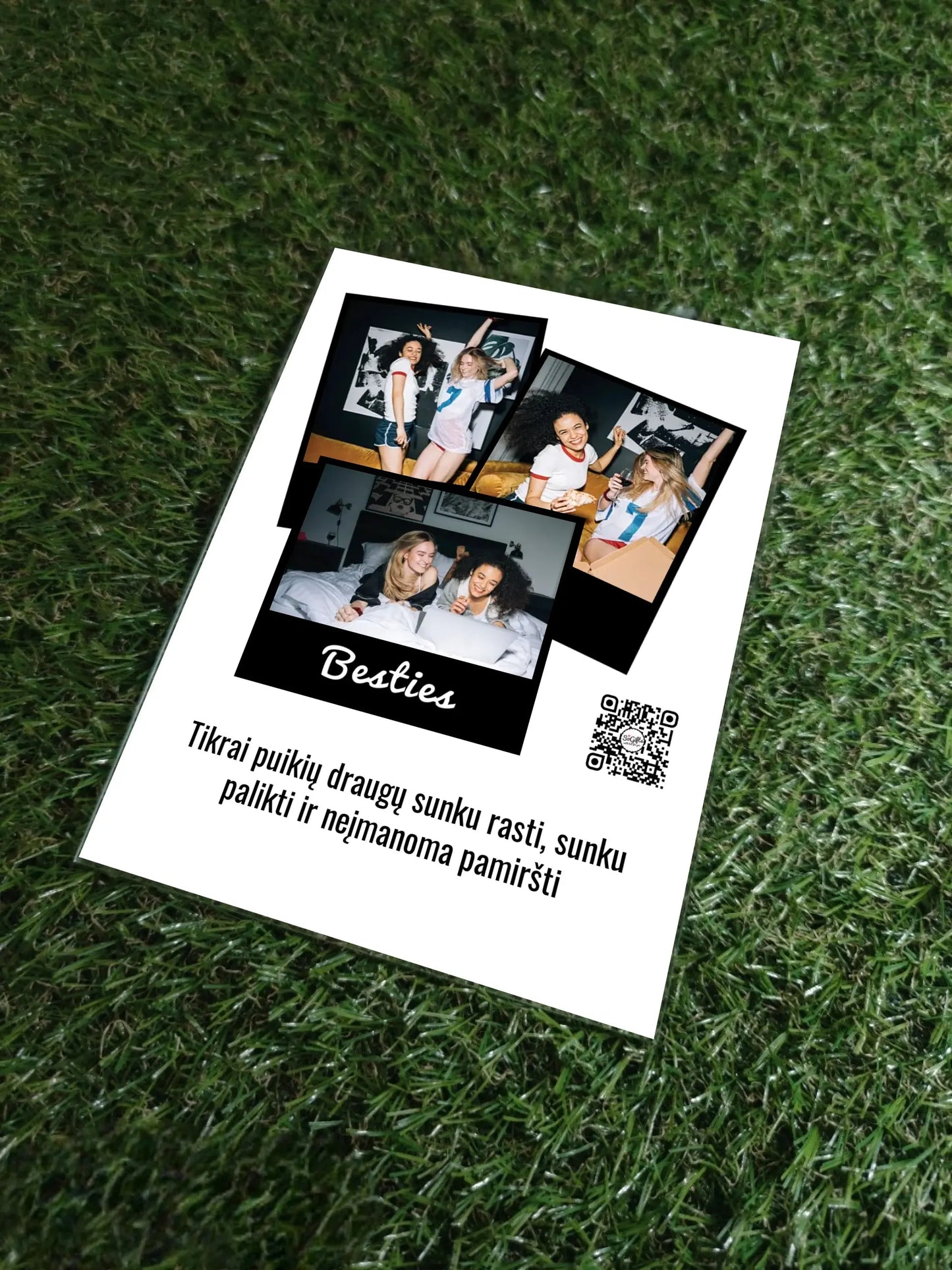 Personalizuotas "Besties" kūrinys ant stiklo su jūsų nuotrauka ir tekstu  Stiklas -  dovanokis.lt