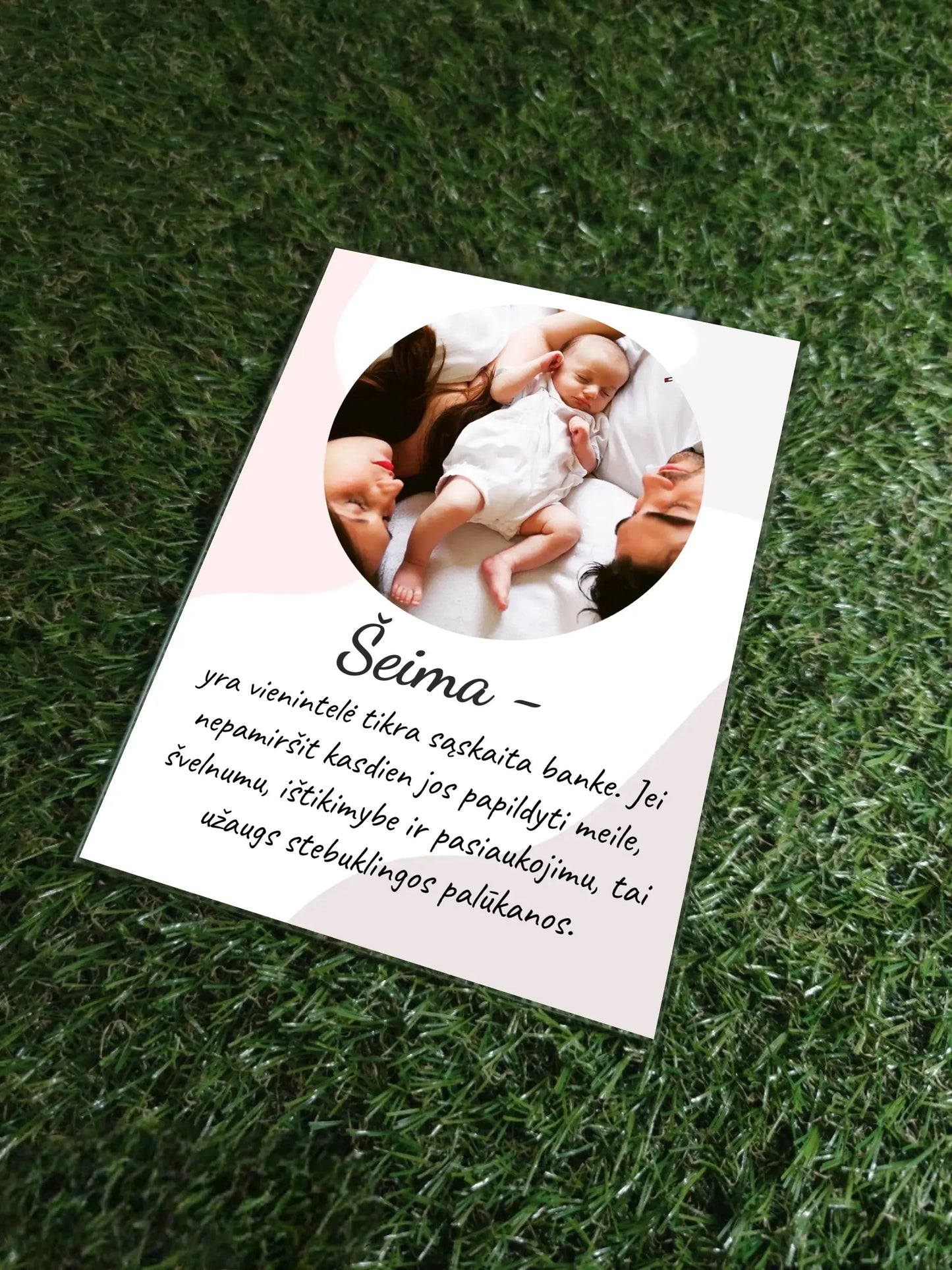 Personalizuotas šeimos iliustracijos spaudinys ant stiklo su jūsų nuotrauka SPD-002  Stiklas -  dovanokis.lt