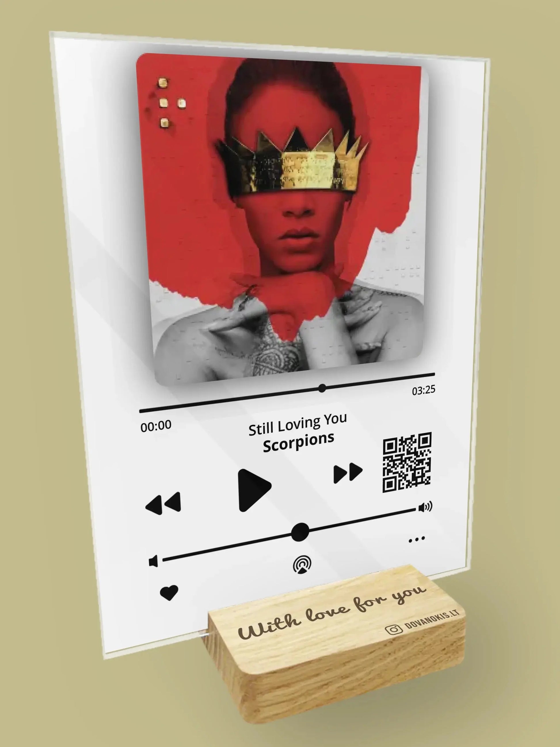 Personalizuotas muzikinis grotuvas "Apple Music", stiklinis posteris. MZGR-003  Stiklas -  dovanokis.lt