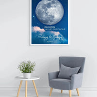 Personalizuotas mėnulio fazės plakatas, pritaikytas pagal datą ir vietą MNFZ-002  Posteris(Plakatas) -  dovanokis.lt