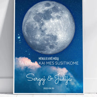 Personalizuotas mėnulio fazės plakatas, pritaikytas pagal datą ir vietą MNFZ-002  Posteris(Plakatas) -  dovanokis.lt