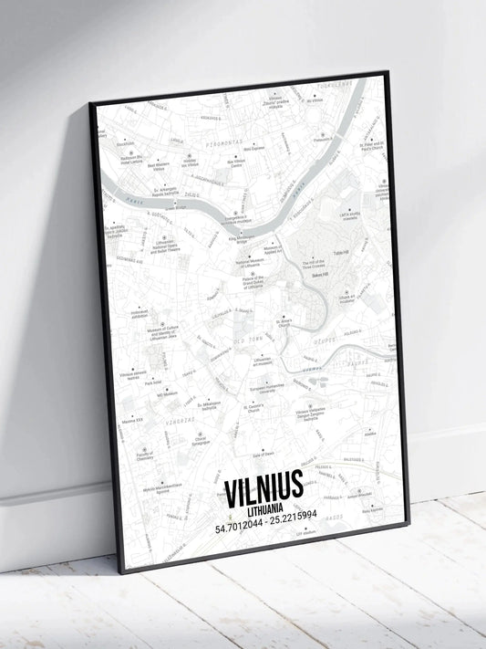 Personalizuotas viso spektro žemėlapis, plakatas su rėmeliu, su jūsų buvimo vieta  Poster -  dovanokis.lt