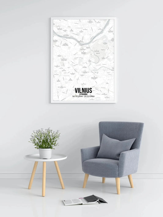 Personalizuotas viso spektro žemėlapis, plakatas su rėmeliu, su jūsų buvimo vieta  Poster -  dovanokis.lt