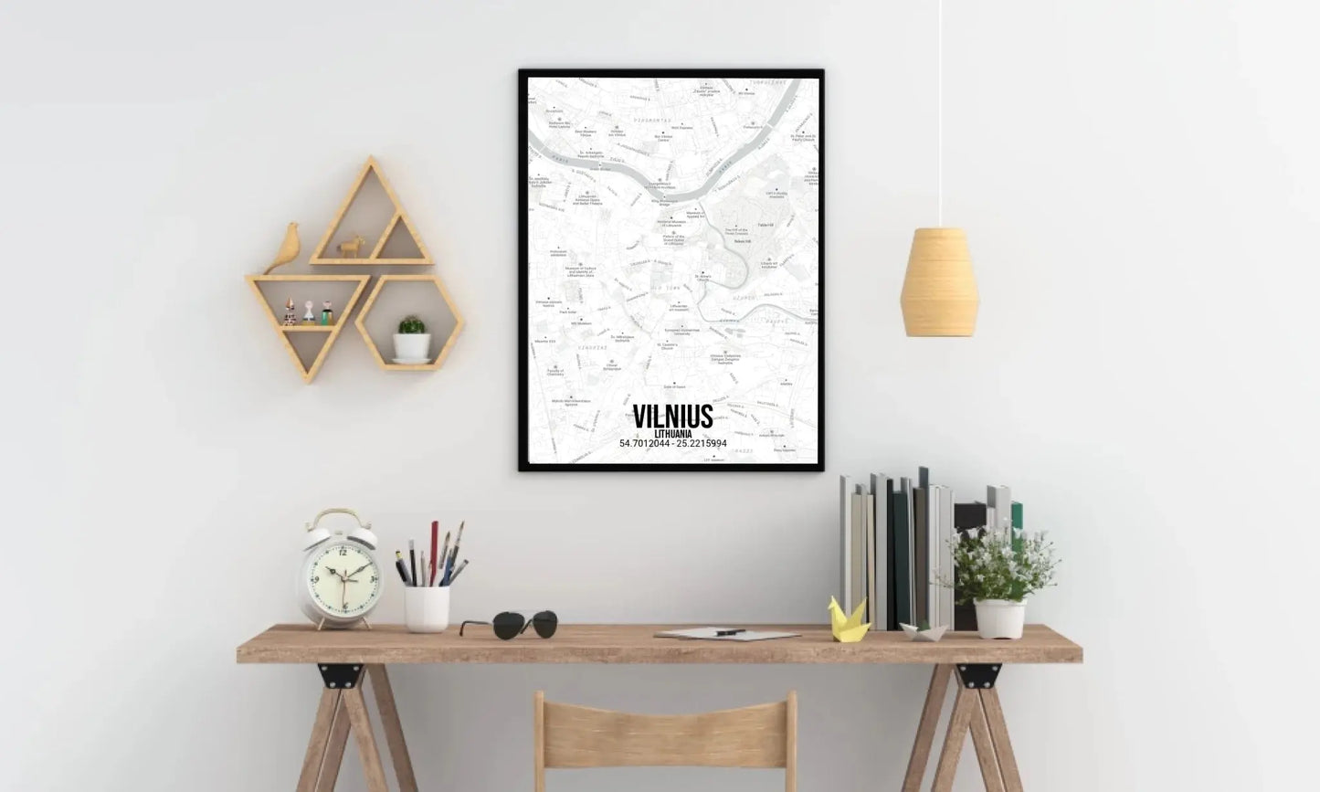 Personalizuotas viso spektro žemėlapis, plakatas su rėmeliu, su jūsų buvimo vieta  Poster -  dovanokis.lt