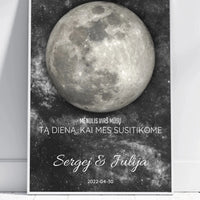 Personalizuotas mėnulio fazės plakatas, pritaikytas pagal datą ir vietą MNFZ-001  Customizer -  dovanokis.lt
