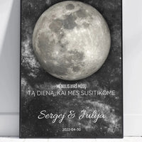Personalizuotas mėnulio fazės plakatas, pritaikytas pagal datą ir vietą MNFZ-001  Customizer -  dovanokis.lt